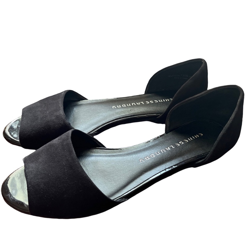 Chinese Laundry black faux suede flats - 7.5